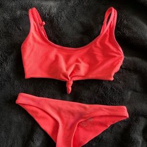 frankies bikinis coral greer set